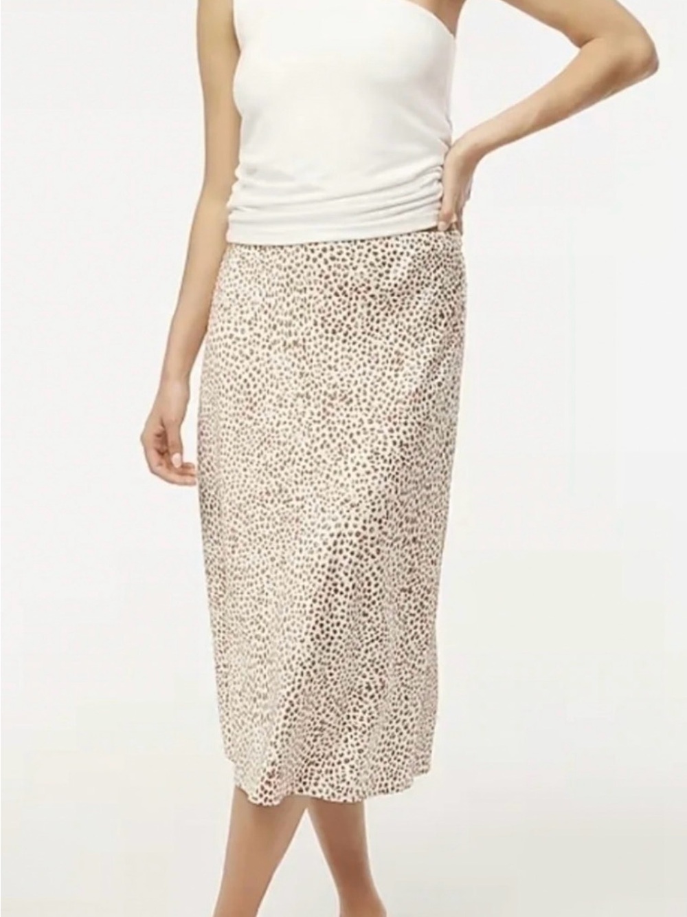 J.Crew Slip Midi Skirt || Animal Print ||
Ivory Brown || Size Medium